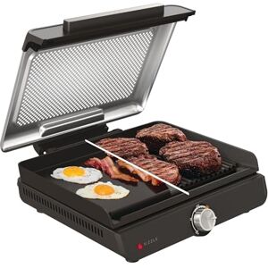 Ninja Sizzle Indoor Grill elektryczny i patelnia, dwie wymienne płyty z powłoką nieprzywierającą do mycia w zmywarce, taca na tłuszcz, kontrola temperatury, z przepisami, szary, GR101EU Ninja Sizzle Indoor Grill elektryczny i patelnia, dwie wymienne płyty z powłoką nieprzywierającą do mycia w zmywarce, taca na tłuszcz, kontrola temperatury, z przepisami, szary, GR101EU