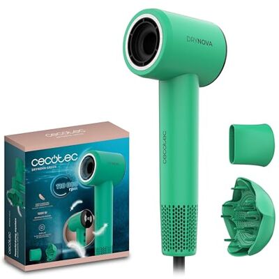 Cecotec DryNova Green Leaf kompaktowa i lekka suszarka do włosów. 1600W, 110000 obr./min, silnik bezszczotkowy, dyfuzor i koncentrator, generator jonów, cichy i trwały, 4 ustawienia temperatury Cecotec DryNova Green Leaf kompaktowa i lekka suszarka do włosów. 1600W, 110000 obr./min, silnik bezszczotkowy, dyfuzor i koncentrator, generator jonów, cichy i trwały, 4 ustawienia temperatury