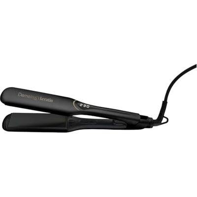 Demeliss Saint Algue Black Ceramic XL prostownica do włosów, szerokie płytki keratynowe, 14 temperatur, ekran cyfrowy, obrotowy przewód 360°, profesjonalne prostowanie nadaje się do wszystkich Demeliss Saint Algue Black Ceramic XL prostownica do włosów, szerokie płytki keratynowe, 14 temperatur, ekran cyfrowy, obrotowy przewód 360°, profesjonalne prostowanie nadaje się do wszystkich