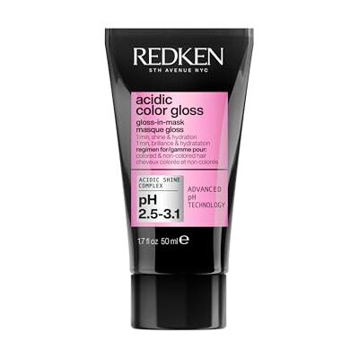 REDKEN , do włosów farbowanych, intensywnego połysku i nawilżenia, czyści bez obciążania, formuła pH z gliceryną i kwasami tłuszczowymi, Acidic Color Gloss 1-Min Gloss-in-Mask, 50 ml REDKEN , do włosów farbowanych, intensywnego połysku i nawilżenia, czyści bez obciążania, formuła pH z gliceryną i kwasami tłuszczowymi, Acidic Color Gloss 1-Min Gloss-in-Mask, 50 ml