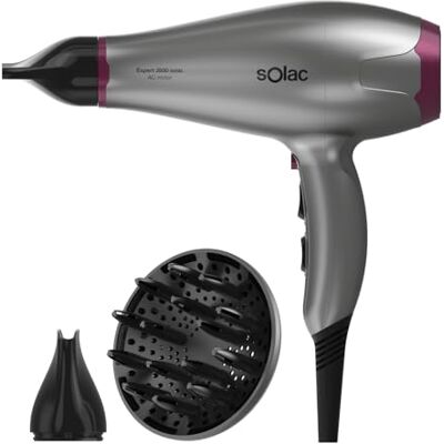Solac Suszarka do włosów Expert 2600 Ionic 2600 W Technologia jonowa Przeciw puszeniu się 6 prędkości i temperatury Zimny strumień powietrza Wyjmowany filtr Akcesoria Solac Suszarka do włosów Expert 2600 Ionic 2600 W Technologia jonowa Przeciw puszeniu się 6 prędkości i temperatury Zimny strumień powietrza Wyjmowany filtr Akcesoria