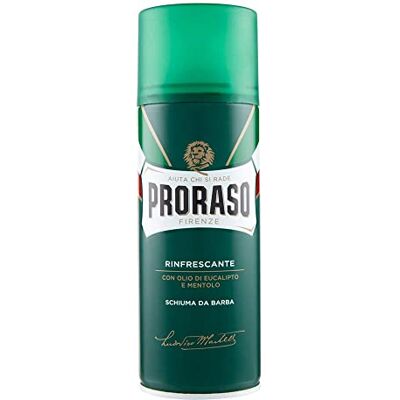 Proraso Odświeżająca pianka do brody, 4 x 400 ml, chłodząca pianka do brody z ekstraktami z olejku eukaliptusowego i mentolu, Made in Italy Proraso Odświeżająca pianka do brody, 4 x 400 ml, chłodząca pianka do brody z ekstraktami z olejku eukaliptusowego i mentolu, Made in Italy