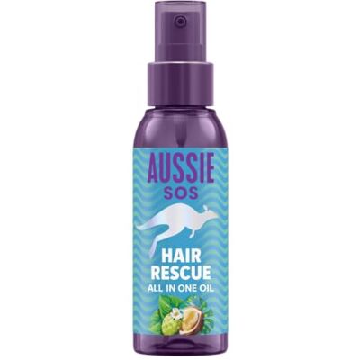 Aussie SOS Hair Rescue All-in-One Olejek do Włosów 100 ml do rozczesywania i wygładzania włosów, pomaga zapobiegać widłom i nawilża przez 100 godzin, wegańska formuła Aussie SOS Hair Rescue All-in-One Olejek do Włosów 100 ml do rozczesywania i wygładzania włosów, pomaga zapobiegać widłom i nawilża przez 100 godzin, wegańska formuła