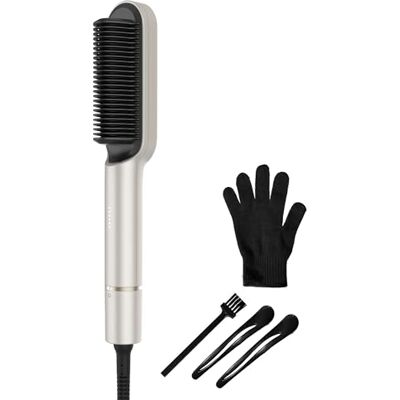 Cecotec InstantCare Gładka szczotka do wygładzania. 25 zębów, 5 temperatur, wszystkie rodzaje włosów, powłoka ceramiczna, inteligentne chipy, ogrzewanie 30s, rękawice termiczne i szczypce w zestawie Cecotec InstantCare Gładka szczotka do wygładzania. 25 zębów, 5 temperatur, wszystkie rodzaje włosów, powłoka ceramiczna, inteligentne chipy, ogrzewanie 30s, rękawice termiczne i szczypce w zestawie