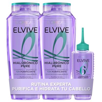 Elvive L'Oréal Paris Rutina Hialuronowy Czysty Kwas salicylowy do włosów tłustych z suchymi końcówkami Elvive L'Oréal Paris Rutina Hialuronowy Czysty Kwas salicylowy do włosów tłustych z suchymi końcówkami