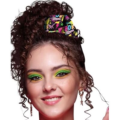 FIESTAS GUIRCA 80s Multicolor gumka do włosów dodatek do włosów na imprezę dyskotekową i lata 80. idealne dla dorosłych kobiet na uroczystości i wydarzenia w stylu retro wielokolorowy FIESTAS GUIRCA 80s Multicolor gumka do włosów dodatek do włosów na imprezę dyskotekową i lata 80. idealne dla dorosłych kobiet na uroczystości i wydarzenia w stylu retro wielokolorowy
