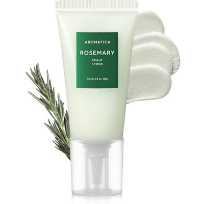 AROMATICA Peeling do skóry głowy z rozmarynem 165g, bez siarczanu, bez silikonu, wegański, środek czyszczący z granulkami soli, rewitalizuje i złuszcza skórę głowy, mikrozłuszczający AROMATICA Peeling do skóry głowy z rozmarynem 165g, bez siarczanu, bez silikonu, wegański, środek czyszczący z granulkami soli, rewitalizuje i złuszcza skórę głowy, mikrozłuszczający