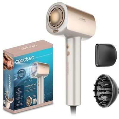 Cecotec Suszarka do włosów DryGlam Nano Plasma Champagne najnowszej generacji. Moc 110 000 obr./min i 1600 W, funkcja plazmy, duży przepływ powietrza, trwałość, 3 temperatury i 3 prędkości Cecotec Suszarka do włosów DryGlam Nano Plasma Champagne najnowszej generacji. Moc 110 000 obr./min i 1600 W, funkcja plazmy, duży przepływ powietrza, trwałość, 3 temperatury i 3 prędkości