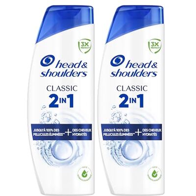 Head & Shoulders Classic 2 w 1, 2x 400 ml, przeciwłupieżowy szampon i odżywka, działa przeciw łupieżowi, sebum i swędzeniu już po pierwszym praniu Head & Shoulders Classic 2 w 1, 2x 400 ml, przeciwłupieżowy szampon i odżywka, działa przeciw łupieżowi, sebum i swędzeniu już po pierwszym praniu