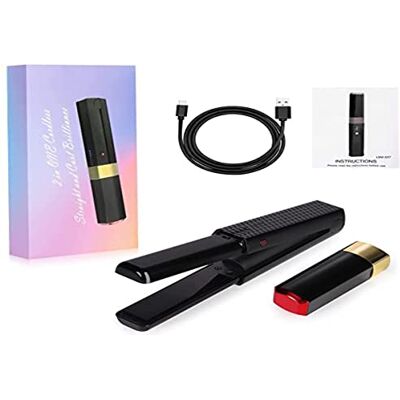 LiveGo bezprzewodowa prostownica do włosów, 2 w 1, przenośna, ceramiczna prostownica do wielokrotnego ładowania przez USB, nagrzewanie, szybka i regulowana temperatura w podróży LiveGo bezprzewodowa prostownica do włosów, 2 w 1, przenośna, ceramiczna prostownica do wielokrotnego ładowania przez USB, nagrzewanie, szybka i regulowana temperatura w podróży