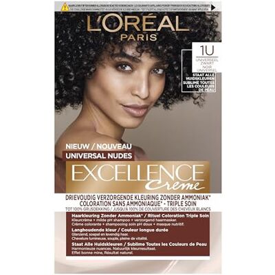 L'Oreal Paris L'Oréal Paris Excellence Universal Nudes 1U uniwersalny Czarny Farba do włosów L'Oreal Paris L'Oréal Paris Excellence Universal Nudes 1U uniwersalny Czarny Farba do włosów