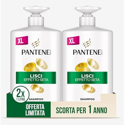 Pantene Pro-V prosty szampon jedwabny do włosów perwersyjnych i matowych, delikatnie oczyszcza i chroni wiązania włosów, nie zawiera silikonu, oleju mineralnego, barwników, format Maxi Convenience 2 x Pantene Pro-V prosty szampon jedwabny do włosów perwersyjnych i matowych, delikatnie oczyszcza i chroni wiązania włosów, nie zawiera silikonu, oleju mineralnego, barwników, format Maxi Convenience 2 x