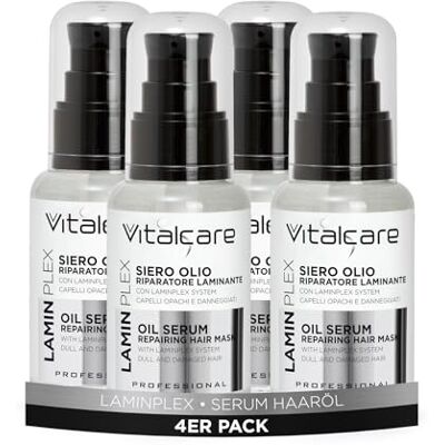 Vitalcare Laminplex serum do napraw oleju, system laminowania, system laminowania, do matowych i zniszczonych włosów, 4 x 50 ml Vitalcare Laminplex serum do napraw oleju, system laminowania, system laminowania, do matowych i zniszczonych włosów, 4 x 50 ml
