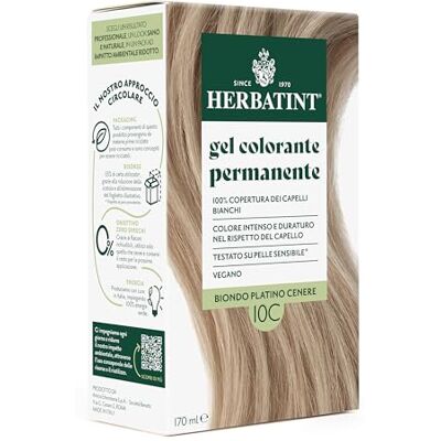 Herbatint Trwały żel do farbowania włosów 10C Platyna Blond 170 ml Bez amoniaku, 100% białe włosy dla wrażliwej skóry, z 8 naturalnymi ekstraktami organicznymi Herbatint Trwały żel do farbowania włosów 10C Platyna Blond 170 ml Bez amoniaku, 100% białe włosy dla wrażliwej skóry, z 8 naturalnymi ekstraktami organicznymi