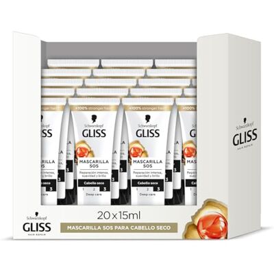 Gliss Mini maska do włosów suchych Total Repair 20 sztuk po 15 ml (300 ml) zakres napraw format podróżny Gliss Mini maska do włosów suchych Total Repair 20 sztuk po 15 ml (300 ml) zakres napraw format podróżny