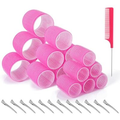 Romon 31 sztuk dużych lokówek, 60 mm 45 mm 36 mm samonastawne lokówki i 12 szt. spinek, wałki do włosów bezgrzewne lokówki do salonu fryzjerskiego, spania, długich i krótkich włosów (różowy) Romon 31 sztuk dużych lokówek, 60 mm 45 mm 36 mm samonastawne lokówki i 12 szt. spinek, wałki do włosów bezgrzewne lokówki do salonu fryzjerskiego, spania, długich i krótkich włosów (różowy)