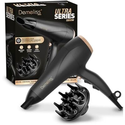 Demeliss Saint Alg SERIES suszarka do włosów 2200 W, 2 prędkości, 3 temperatury technologia turmalinu, koncentrator i dyfuzor w zestawie, błyszczące włosy, fryzura bez puszenia się włosów lekka Demeliss Saint Alg SERIES suszarka do włosów 2200 W, 2 prędkości, 3 temperatury technologia turmalinu, koncentrator i dyfuzor w zestawie, błyszczące włosy, fryzura bez puszenia się włosów lekka