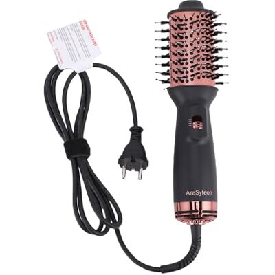 AraSyleon Podróżna szczotka z ciepłym powietrzem, 3 poziomy temperatury do prostowania i lokowania, lekka (275 g), Dual Voltage (100-240 V), okrągła suszarka 700 W AraSyleon Podróżna szczotka z ciepłym powietrzem, 3 poziomy temperatury do prostowania i lokowania, lekka (275 g), Dual Voltage (100-240 V), okrągła suszarka 700 W