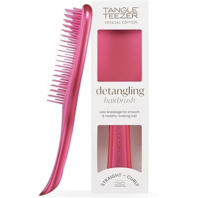 Tangle Teezer Ultimate Detangler Szczotka do rozczesywania do wszystkich rodzajów włosów Dwupoziomowe ząbki zmniejszają łamliwość i eliminują splątania After Party Pink wykończenie chromowane Tangle Teezer Ultimate Detangler Szczotka do rozczesywania do wszystkich rodzajów włosów Dwupoziomowe ząbki zmniejszają łamliwość i eliminują splątania After Party Pink wykończenie chromowane
