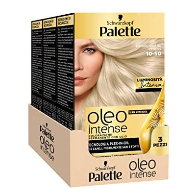 Schwarzkopf Oleo Palette Permanent Farba do Włosów, 10-50 Popielaty Blond, 3 Sztuki Schwarzkopf Oleo Palette Permanent Farba do Włosów, 10-50 Popielaty Blond, 3 Sztuki
