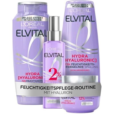 L'Oreal Paris L'Oréal Paris Elvital Germany's Next Topmodel rutyna do pielęgnacji włosów wymagających wilgoci: Hydra zestaw hialuronowy z szamponem 300 ml, odżywką 250 ml, serum 150 ml i maską 300 ml L'Oreal Paris L'Oréal Paris Elvital Germany's Next Topmodel rutyna do pielęgnacji włosów wymagających wilgoci: Hydra zestaw hialuronowy z szamponem 300 ml, odżywką 250 ml, serum 150 ml i maską 300 ml