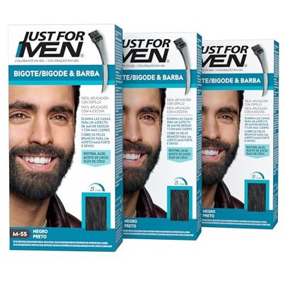 Just for men Barwnik Wąsów I Czarnej Brody, Usuwa Siwe Siwe Siwe Włosy Dla Bardziej Gruby I Pełen Wygląd, Z Aplikatorem Pędzel W Zestawieniu M55 (3 Pack) Just for men Barwnik Wąsów I Czarnej Brody, Usuwa Siwe Siwe Siwe Włosy Dla Bardziej Gruby I Pełen Wygląd, Z Aplikatorem Pędzel W Zestawieniu M55 (3 Pack)