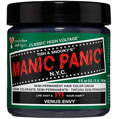 Manic Panic High Voltage Classic Cream Formula Colour Hair Dye 118ml (Venus Envy) Ciemna, neutralna zielona farba do włosów, wegańska, bez amoniaku i okrucieństwa, trwa 4-6 tygodni, twórz i mieszaj Manic Panic High Voltage Classic Cream Formula Colour Hair Dye 118ml (Venus Envy) Ciemna, neutralna zielona farba do włosów, wegańska, bez amoniaku i okrucieństwa, trwa 4-6 tygodni, twórz i mieszaj