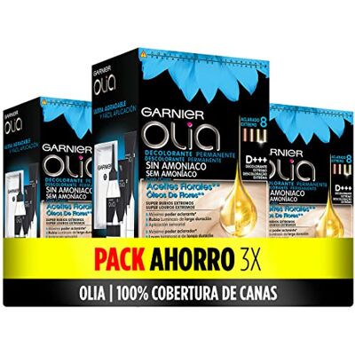 Garnier Olia Ekstremalne odbarwienie D+++ Opakowanie 3 stałe odbarwiające bez amoniaku z olejkami kwiatowymi pochodzenia naturalnego Garnier Olia Ekstremalne odbarwienie D+++ Opakowanie 3 stałe odbarwiające bez amoniaku z olejkami kwiatowymi pochodzenia naturalnego