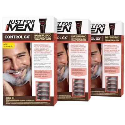 Just for men Control GX szampon do brody, redukuje siwe włosy przy każdym myciu, zapewnia subtelne i naturalne rezultaty, nadaje się do wszystkich kolorów włosów, 118 ml Just for men Control GX szampon do brody, redukuje siwe włosy przy każdym myciu, zapewnia subtelne i naturalne rezultaty, nadaje się do wszystkich kolorów włosów, 118 ml