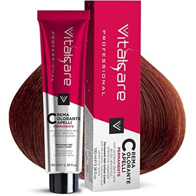 Vitalcare Professional profesjonalne trwałe farbowanie, krem do farbowania włosów, farbowanie włosów z białkiem jedwabiu, nr 6/6, intensywny czerwony, 100ml Vitalcare Professional profesjonalne trwałe farbowanie, krem do farbowania włosów, farbowanie włosów z białkiem jedwabiu, nr 6/6, intensywny czerwony, 100ml