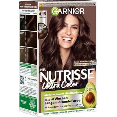 Garnier Nutrisse Creme Farba do Włosów, 4.15 Brązowy Tiramisu, 3 x 220 g Garnier Nutrisse Creme Farba do Włosów, 4.15 Brązowy Tiramisu, 3 x 220 g