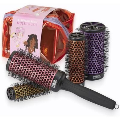 Olivia Garden Zestaw wałków Multibrush – 4 beczki i 1 uchwyt – beczki wpuszczane idealne do loków i objętości Olivia Garden Zestaw wałków Multibrush – 4 beczki i 1 uchwyt – beczki wpuszczane idealne do loków i objętości