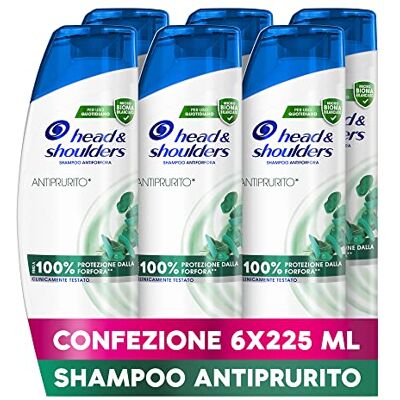 Head & Shoulders Szampon przeciwłupieżowy Przeciwświąd, Do ochrony przed łupieżem dla skóry i Włosów, z Mikrobiomem Zrównoważony, Dermatologicznie Testowane, 225ml x6 Head & Shoulders Szampon przeciwłupieżowy Przeciwświąd, Do ochrony przed łupieżem dla skóry i Włosów, z Mikrobiomem Zrównoważony, Dermatologicznie Testowane, 225ml x6