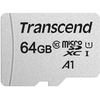 Transcend Highspeed 64 GB micro SDXC/SDHC karta pamięci (do smartfonów itp. i aparatów cyfrowych) / 4K, Class 10, UHS-I, A1 – TS64GUSD300S-A (z adapterem) Transcend Highspeed 64 GB micro SDXC/SDHC karta pamięci (do smartfonów itp. i aparatów cyfrowych) / 4K, Class 10, UHS-I, A1 – TS64GUSD300S-A (z adapterem)