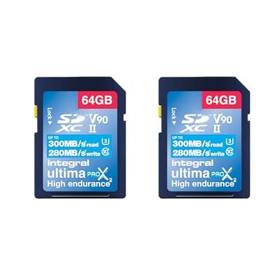 Integral 64 GB karta SD UHS-II V90 do 300 MB odczytu i 280 MBs prędkość zapisu 1866X SDHC profesjonalna karta pamięci o wysokiej prędkości Integral 64 GB karta SD UHS-II V90 do 300 MB odczytu i 280 MBs prędkość zapisu 1866X SDHC profesjonalna karta pamięci o wysokiej prędkości
