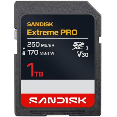 SanDisk Extreme PRO Karta SD UHS-I 1 TB (prędkość odczytu do 250 MB/s i prędkość zapisu do 170 MB/s, wideo 4K UHD, U3, V30) Memory Zone App SanDisk Extreme PRO Karta SD UHS-I 1 TB (prędkość odczytu do 250 MB/s i prędkość zapisu do 170 MB/s, wideo 4K UHD, U3, V30) Memory Zone App