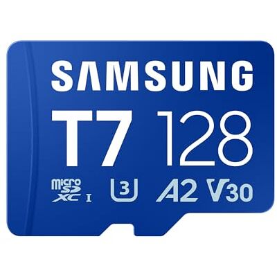 Samsung Karta microSD T7, 128 GB, karta pamięci do gier mobilnych na smartfony, tablety i konsole przenośne, UHS-I U3, Full HD i 4K UHD, prędkość odczytu 170 MB/s, MB-MB128T/WW Samsung Karta microSD T7, 128 GB, karta pamięci do gier mobilnych na smartfony, tablety i konsole przenośne, UHS-I U3, Full HD i 4K UHD, prędkość odczytu 170 MB/s, MB-MB128T/WW