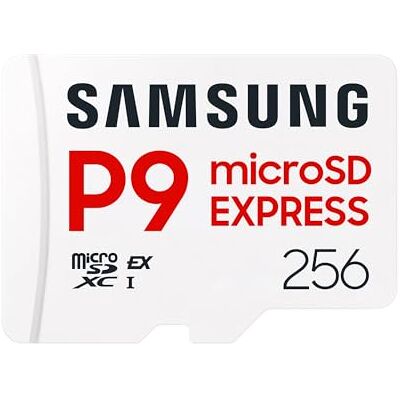 Samsung Karta microSD Express P9 Express, 256 GB, karta pamięci do Nintendo Switch 2, 4K UHD, prędkość odczytu 800 MB/s, MB-MK256T/WW Samsung Karta microSD Express P9 Express, 256 GB, karta pamięci do Nintendo Switch 2, 4K UHD, prędkość odczytu 800 MB/s, MB-MK256T/WW