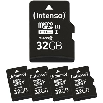 Intenso Premium Multipack 5X 32 GB karta microSD, UHS-I Class 10 Zestaw kart pamięci Micro SDHC do smartfona, tabletu i aparatu, prędkość odczytu 90 MB/s, łącznie z adapterem SD Intenso Premium Multipack 5X 32 GB karta microSD, UHS-I Class 10 Zestaw kart pamięci Micro SDHC do smartfona, tabletu i aparatu, prędkość odczytu 90 MB/s, łącznie z adapterem SD
