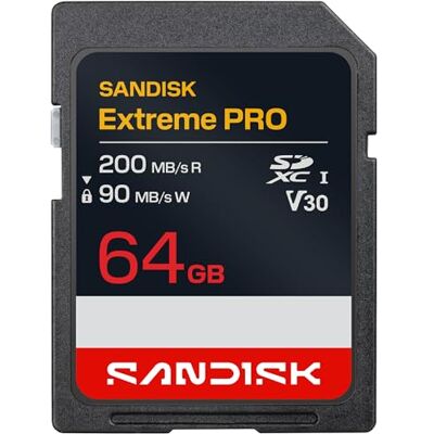 SanDisk Extreme PRO Karta SD UHS-I 64 GB (prędkość odczytu do 200 MB/s i prędkość zapisu do 90 MB/s, wideo 4K UHD, U3, V30) Memory Zone App SanDisk Extreme PRO Karta SD UHS-I 64 GB (prędkość odczytu do 200 MB/s i prędkość zapisu do 90 MB/s, wideo 4K UHD, U3, V30) Memory Zone App