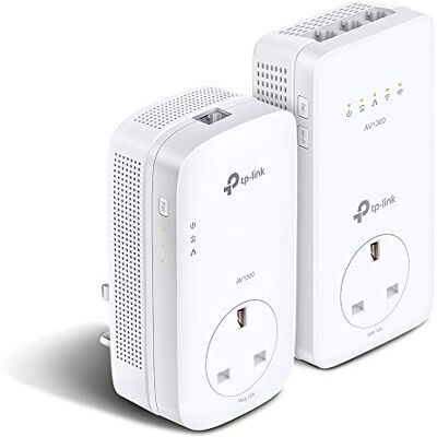 TP-Link AV1300 Gigabit Passthrough Powerline ac Wi-Fi Kit,up to 1200 Mbps WiFi speed,Wi-Fi Extender,Extra Power Socket,Works with OneMesh,No Configuration Required,UK Plug (TL-WPA8631P KIT),White TP-Link AV1300 Gigabit Passthrough Powerline ac Wi-Fi Kit,up to 1200 Mbps WiFi speed,Wi-Fi Extender,Extra Power Socket,Works with OneMesh,No Configuration Required,UK Plug (TL-WPA8631P KIT),White