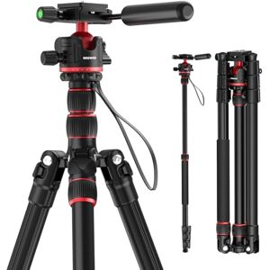 NEEWER Statyw do aparatu 195.6 cm z głowicą kulową 360° i płytką QR, kompaktowy, aluminiowy, lekki, podróżny statyw do lustrzanek cyfrowych z odwracalnymi nogami i odwróconą osią środkową, maksymalne NEEWER Statyw do aparatu 195.6 cm z głowicą kulową 360° i płytką QR, kompaktowy, aluminiowy, lekki, podróżny statyw do lustrzanek cyfrowych z odwracalnymi nogami i odwróconą osią środkową, maksymalne