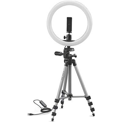 Cullmann 52103 Statyw Alpha 1000 Vlogging Kit BT c. Lampa pierścieniowa LED i wyzwalacz Bluetooth (wysokość wysuwu 134 cm, z 3-kierunkową głowicą, maks. obciążenie 1 kg, waga 750 g), czarny Cullmann 52103 Statyw Alpha 1000 Vlogging Kit BT c. Lampa pierścieniowa LED i wyzwalacz Bluetooth (wysokość wysuwu 134 cm, z 3-kierunkową głowicą, maks. obciążenie 1 kg, waga 750 g), czarny