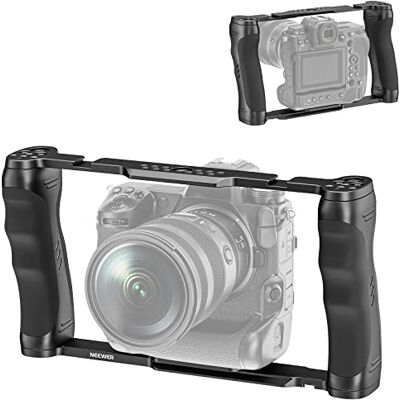 NEEWER Kamera wideo klatka Rig z podstawą Arca, podwójne uchwyty, nagrywanie ARRI 3/8" i gwint 1/4", Cold Shoes, uniwersalny stabilizator kompatybilny z płytą podstawową SmallRig drążkami 15 NEEWER Kamera wideo klatka Rig z podstawą Arca, podwójne uchwyty, nagrywanie ARRI 3/8" i gwint 1/4", Cold Shoes, uniwersalny stabilizator kompatybilny z płytą podstawową SmallRig drążkami 15