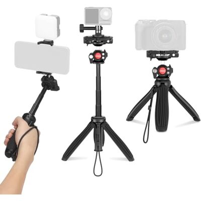 NEEWER TP38 Statyw do aparatu do telefonu, 38.1 cm, wysuwany metalowy statyw do selfie z uchwytem na telefon, adapter do kamery sportowej kompatybilny z Hero 12, 11, 10, 9, statyw podróżny z głowicą NEEWER TP38 Statyw do aparatu do telefonu, 38.1 cm, wysuwany metalowy statyw do selfie z uchwytem na telefon, adapter do kamery sportowej kompatybilny z Hero 12, 11, 10, 9, statyw podróżny z głowicą