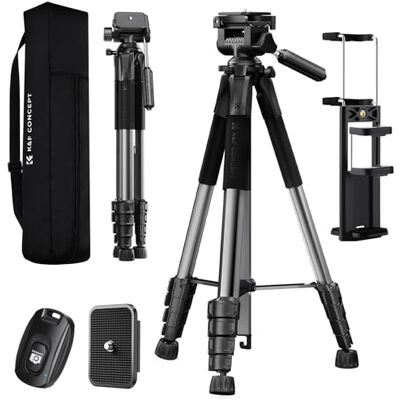 K&F CONCEPT Przenośny lekki statyw 190 cm S255A3+BV01 5-stronny profilowany statyw do lustrzanek cyfrowych, lustrzanki, telefonu komórkowego itp. K&F CONCEPT Przenośny lekki statyw 190 cm S255A3+BV01 5-stronny profilowany statyw do lustrzanek cyfrowych, lustrzanki, telefonu komórkowego itp.