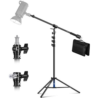 NEEWER Aluminiowy stojak oświetleniowy z amortyzacją powietrzną, regulowany stojak fotograficzny z ramieniem wysięgnika, przeciwwagą, workiem z piaskiem, śruba 1/10.2 cm do softboxa, lampy błyskowej, NEEWER Aluminiowy stojak oświetleniowy z amortyzacją powietrzną, regulowany stojak fotograficzny z ramieniem wysięgnika, przeciwwagą, workiem z piaskiem, śruba 1/10.2 cm do softboxa, lampy błyskowej,