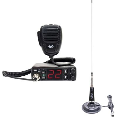 PNI Zestaw nadajnika radiowego CB Escort HP 5500 z anteną CB LED 2000, 90 cm, 500 W, świeci podczas transmisji, podstawa magnetyczna w zestawie PNI Zestaw nadajnika radiowego CB Escort HP 5500 z anteną CB LED 2000, 90 cm, 500 W, świeci podczas transmisji, podstawa magnetyczna w zestawie