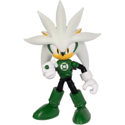 Sonic The Hedgehog DC x Sonic Silver jako figurka Green Lantern 5" / 13 cm, oficjalna licencja Jakks Pacific, bardzo szczegółowy i szczegółowy projekt, opakowanie kolekcjonerskie Sonic The Hedgehog DC x Sonic Silver jako figurka Green Lantern 5" / 13 cm, oficjalna licencja Jakks Pacific, bardzo szczegółowy i szczegółowy projekt, opakowanie kolekcjonerskie
