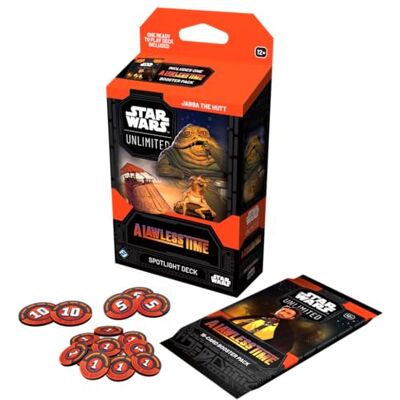 Asmodee FFG Star Wars: Unlimited Trading Card Game A Lawless Time Spotlight Deck Jabba der Hutte, ekskluzywne karty, TCG dla dzieci i dorosłych, w wieku 12+, 2+ graczy, 20 minut, język Asmodee FFG Star Wars: Unlimited Trading Card Game A Lawless Time Spotlight Deck Jabba der Hutte, ekskluzywne karty, TCG dla dzieci i dorosłych, w wieku 12+, 2+ graczy, 20 minut, język
